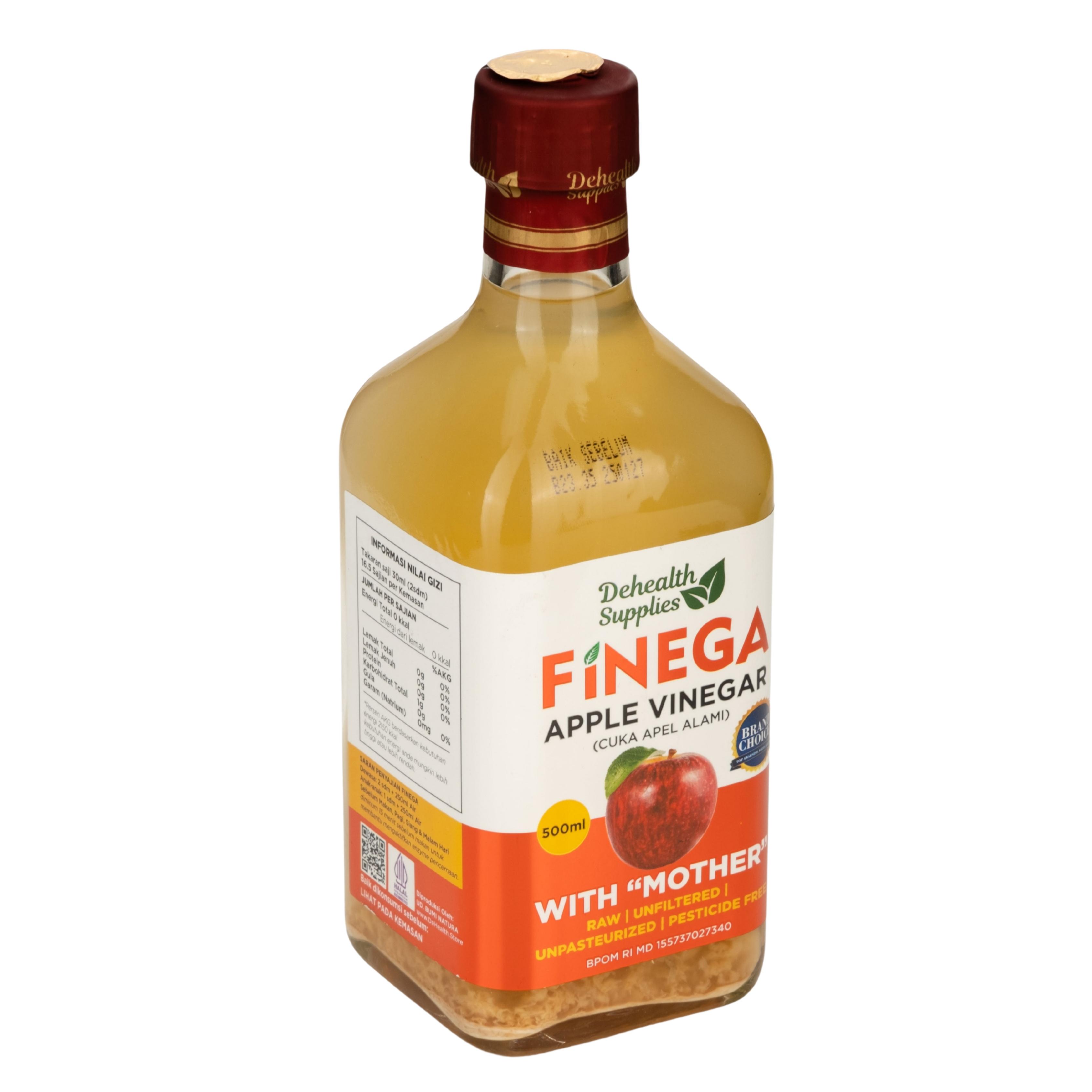 Dehealth Supplies Finega Apple Vinegar 500ml Inter Buana Mandiri
